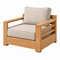Sessel 85 x 85 x 85 cm Holz Beige gepolstert im modernen Lounge-Stil